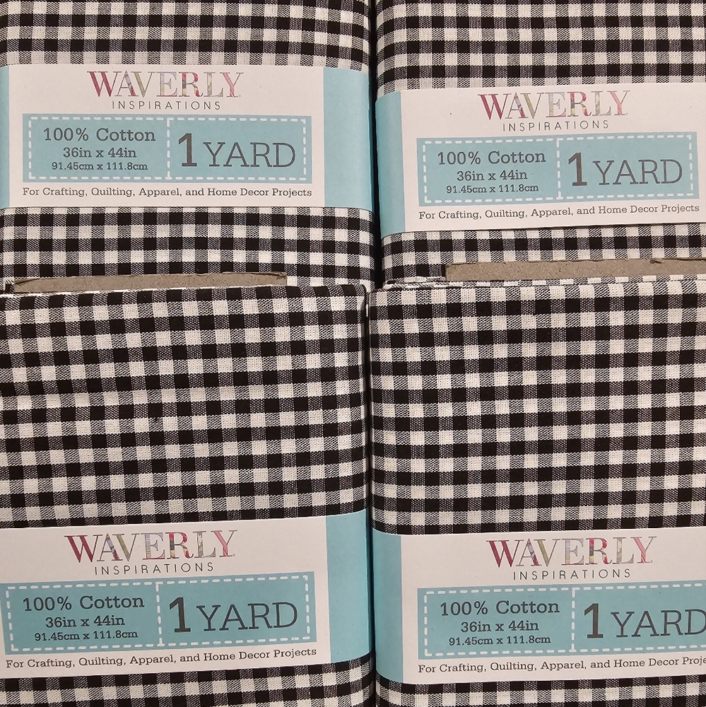Four 1 yard pre-cut 100% Cotton Fabric Onyx plaid